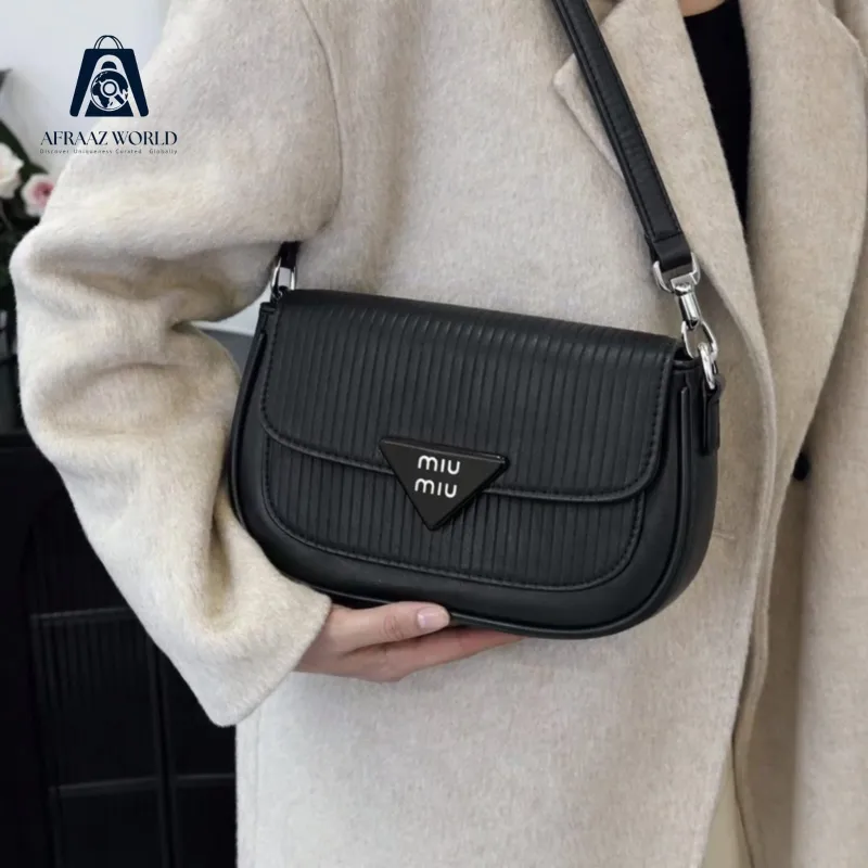 Elegant MIU MIU  Pink Textured Crossbody Bag with Triangle Logo